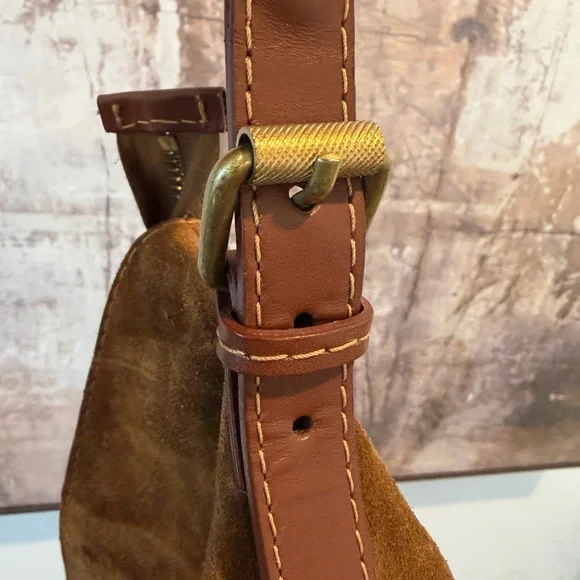 BURBERRY handbag suede purse - brown - vintage - Picture 8 of 16